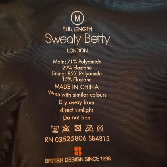 Sweaty Betty High Shine High Waist Full Length Leggings -Blue - M - NWOT - Picture 5 of 5